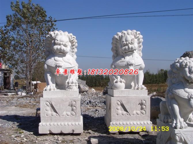 石雕獅子，漢白玉獅子雕塑