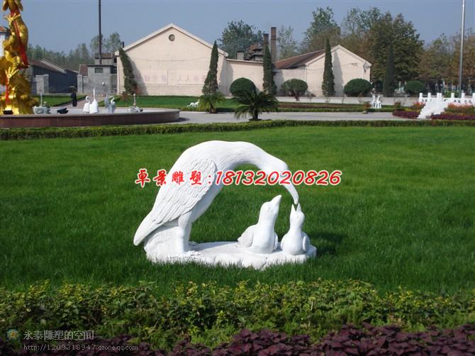 喂食石雕，公園動(dòng)物石雕，景觀石雕