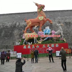 玻璃鋼三羊開泰雕塑，玻璃鋼羊雕塑