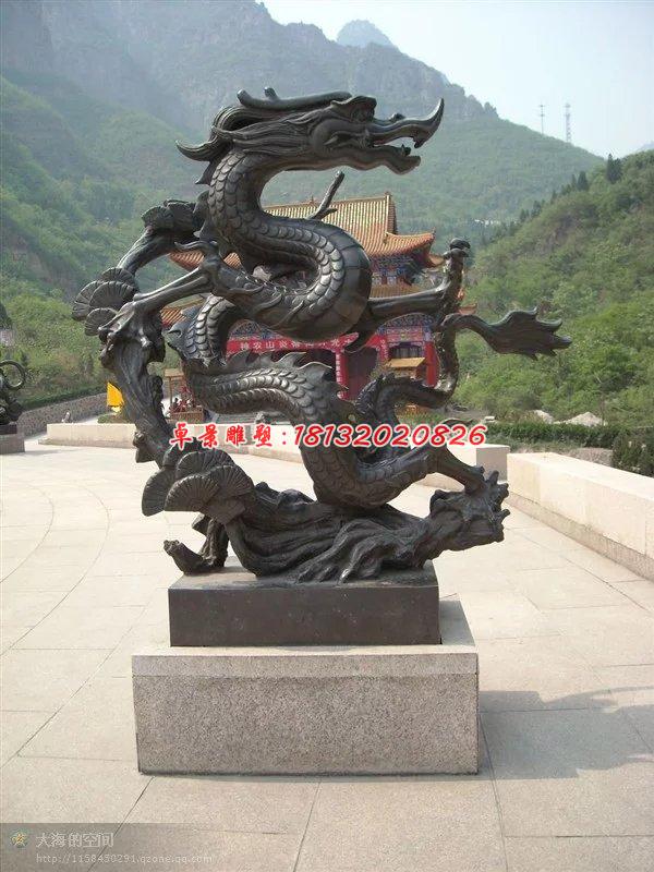 銅龍雕塑，青龍銅雕
