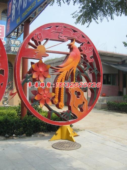 不銹鋼鳳凰雕塑，景觀不銹鋼雕塑