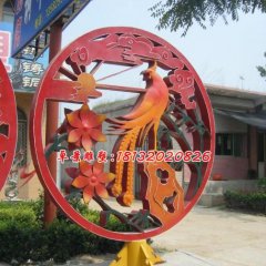 不銹鋼鳳凰雕塑，景觀不銹鋼雕塑