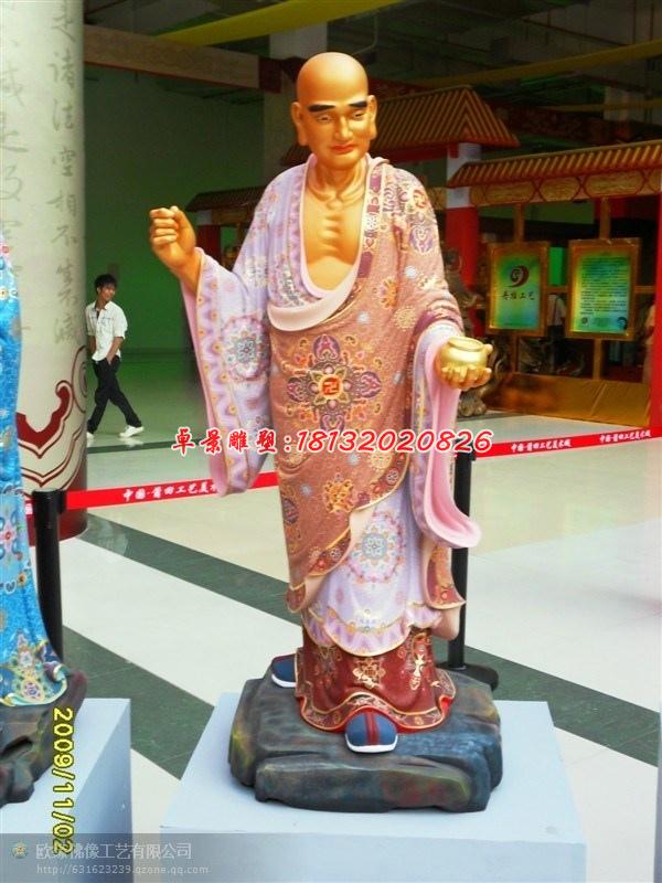 玻璃鋼羅漢雕塑，彩繪佛像雕塑