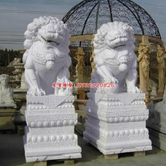 漢白玉獅子，動(dòng)物石雕
