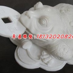 漢白玉石雕金蟬，動(dòng)物石雕