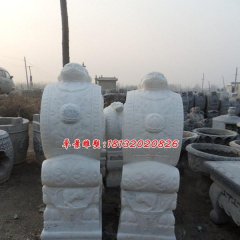 石雕門墩，漢白玉門墩雕塑
