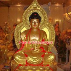 如來佛雕塑，玻璃鋼仿銅佛像