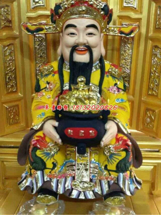 玻璃鋼財(cái)神雕塑，玻璃鋼神仙雕塑