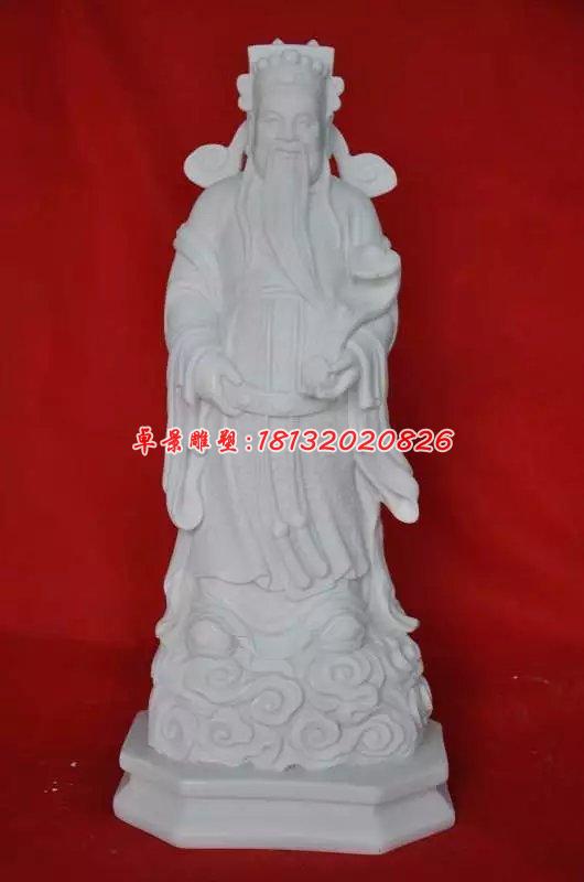 文財(cái)神石雕，漢白玉立式財(cái)神雕塑