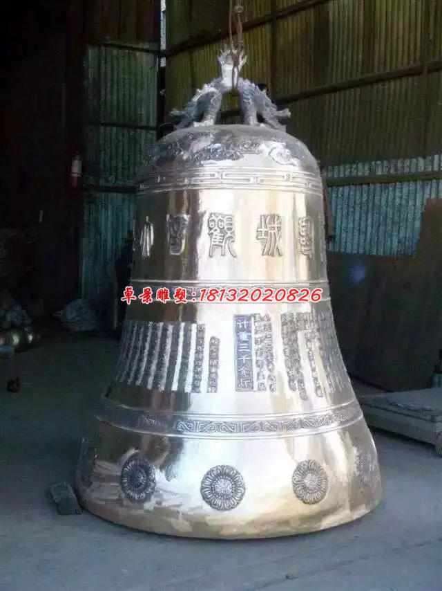 銅雕鐘，寺廟鑄鐵鐘雕塑