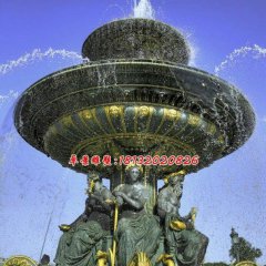 玻璃鋼噴泉雕塑，西方人物噴泉雕塑