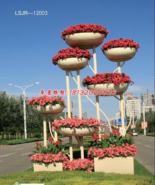 玻璃鋼花盆雕塑，玻璃鋼花架雕塑 (5)