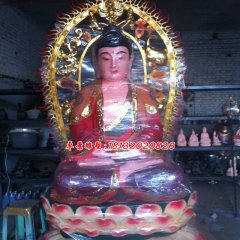 玻璃鋼彩繪佛像雕塑，如來(lái)佛雕塑