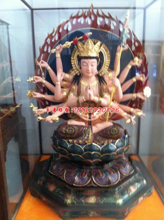 玻璃鋼千手觀音雕塑，彩繪佛像雕塑