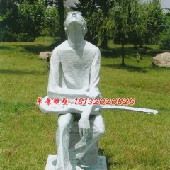 拿吉他的少年雕塑，玻璃鋼人物雕塑