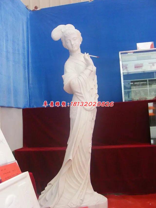 古代美女石雕，漢白玉古代人物雕塑