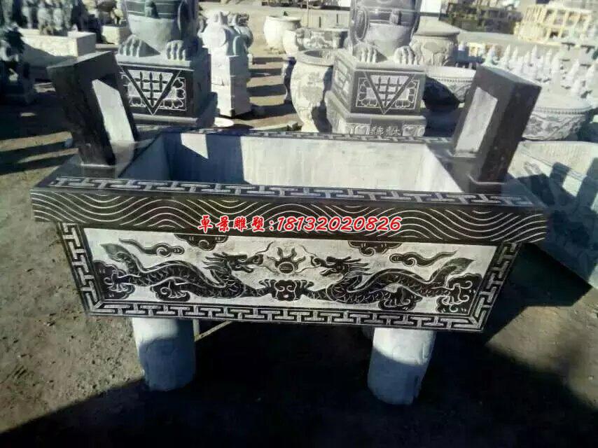 石雕鼎，石雕香爐，寺廟香爐雕塑
