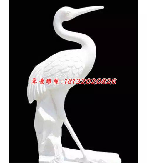 丹頂鶴石雕，漢白玉仙鶴雕塑 (1)