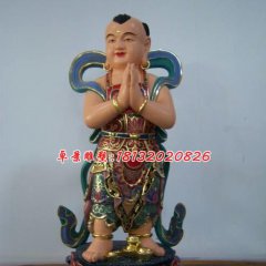 玻璃鋼善財(cái)童子雕塑，彩繪神仙雕塑