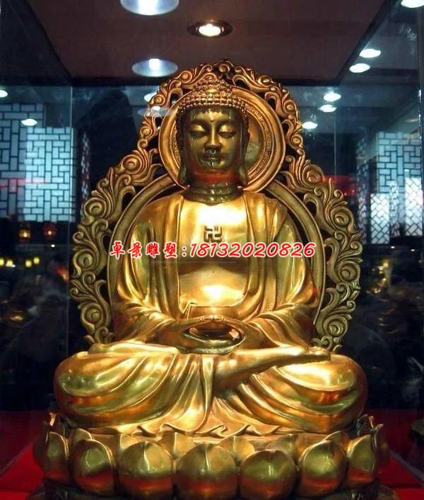 釋迦牟尼佛雕塑,玻璃鋼鎏金佛像雕塑