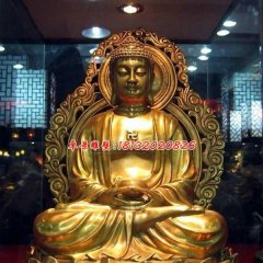 釋迦牟尼佛雕塑，玻璃鋼鎏金佛像雕塑