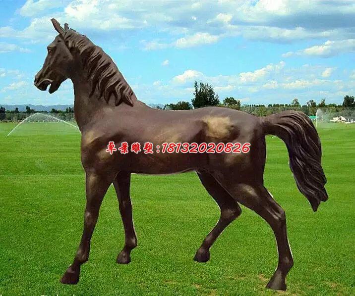玻璃鋼馬雕塑，仿銅馬雕塑
