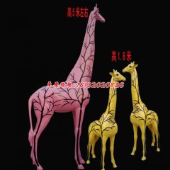 玻璃鋼長頸鹿雕塑，彩繪長頸鹿雕塑