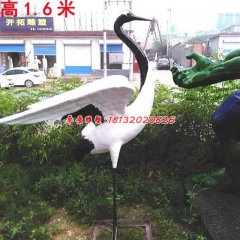 玻璃鋼丹頂鶴雕塑，玻璃鋼仙鶴雕塑
