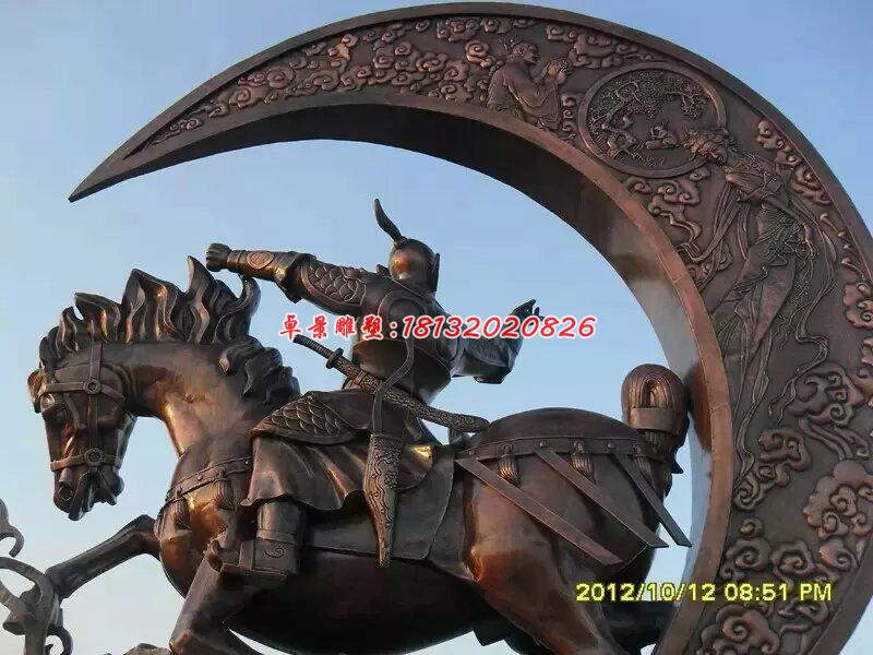 古代人物騎馬銅雕，廣場(chǎng)景觀銅雕