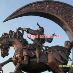 古代人物騎馬銅雕，廣場景觀銅雕