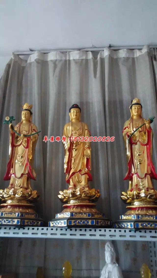 西方三圣銅雕，寺廟銅佛像