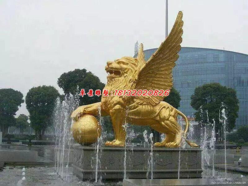 踩球飛獅銅雕,廣場銅獅子雕塑