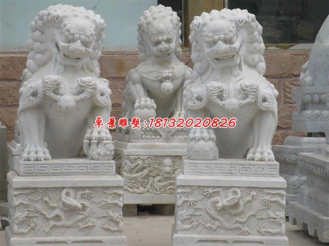 漢白玉石獅子雕塑,石雕看門獅 (2)