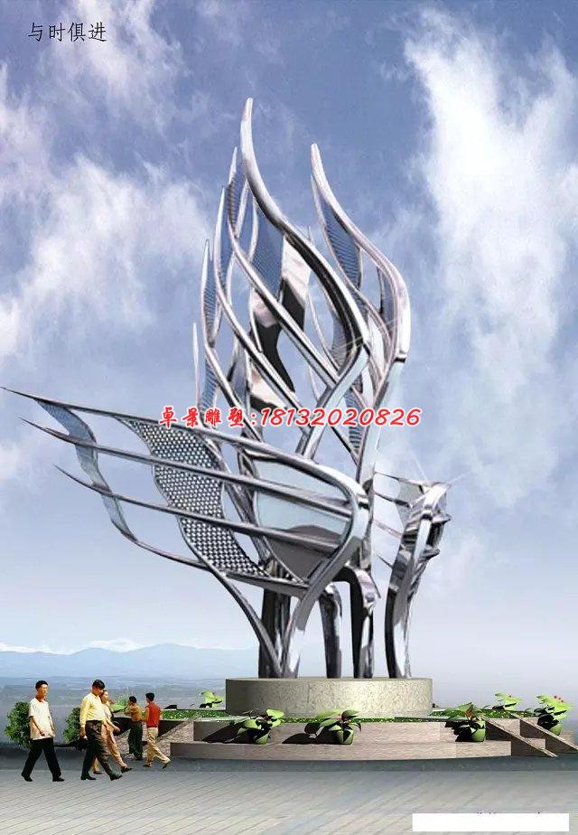 不銹鋼廣場(chǎng)雕塑，大型不銹鋼雕塑