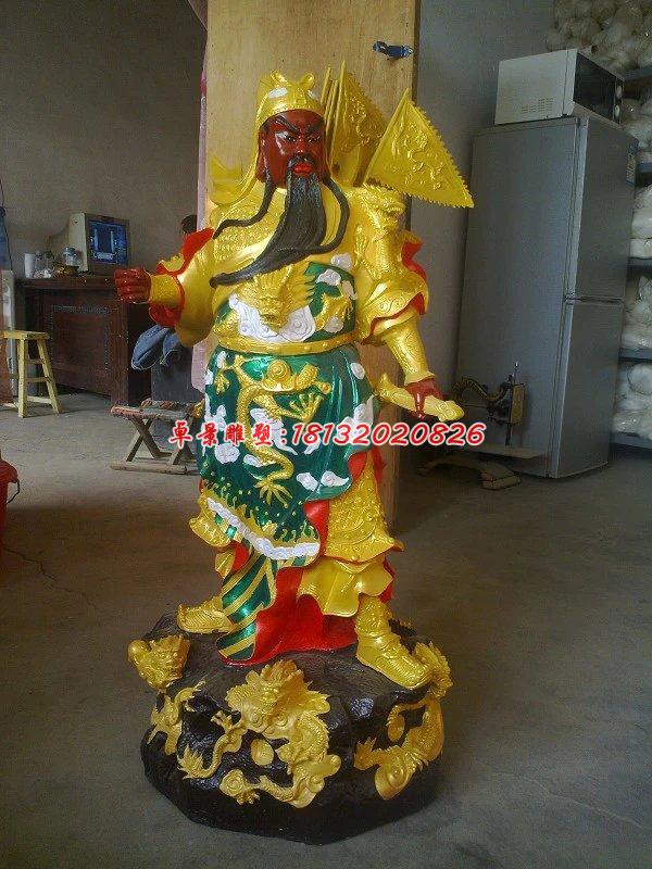 玻璃鋼關(guān)公雕塑,玻璃鋼彩繪關(guān)二爺