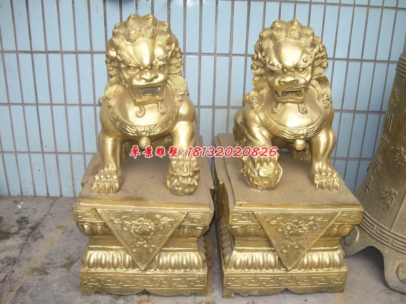 北京獅子銅雕，踩球獅子雕塑