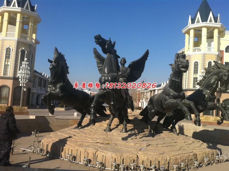 阿波羅戰(zhàn)車雕塑，小區(qū)景觀銅雕 (2)
