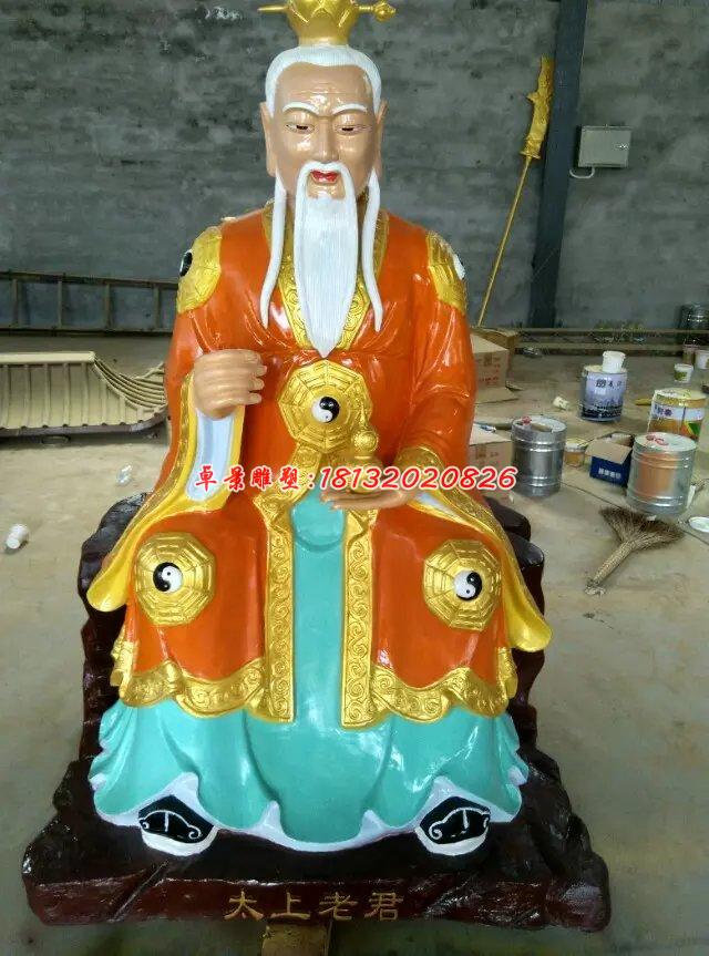 玻璃鋼太上老君雕塑，彩繪玻璃鋼雕塑
