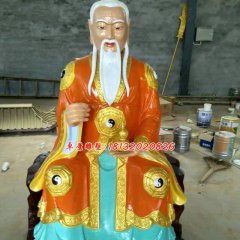 玻璃鋼太上老君雕塑，彩繪玻璃鋼雕塑