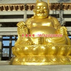 貼金佛像雕塑，彌勒佛銅雕