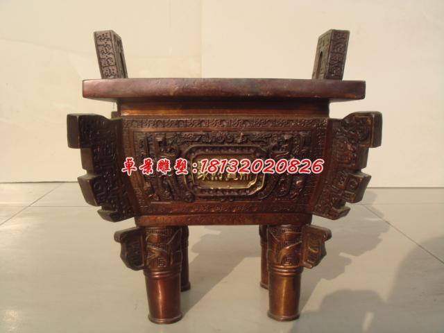 聚財(cái)寶鼎雕塑,企業(yè)鼎銅雕