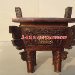 聚財寶鼎雕塑，企業(yè)鼎銅雕