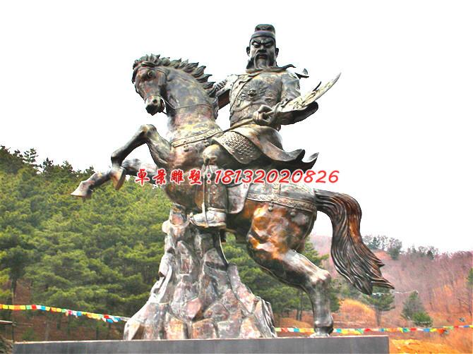 關(guān)公騎馬雕塑，廣場景觀銅雕