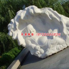 彌勒佛石浮雕，漢白玉佛像浮雕