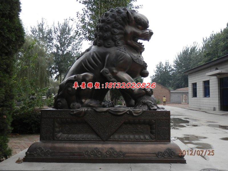 銅雕北京獅，看門獅子雕塑 (3)