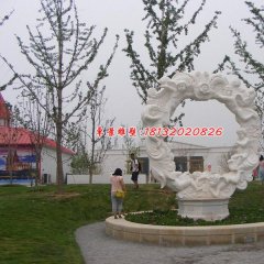 西方小孩石雕，漢白玉景觀石雕