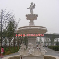 西方小孩石噴泉，歐式噴泉石雕