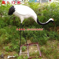 仿真動物雕塑，玻璃鋼丹頂鶴雕塑