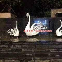 不銹鋼天鵝，抽象天鵝不銹鋼雕塑