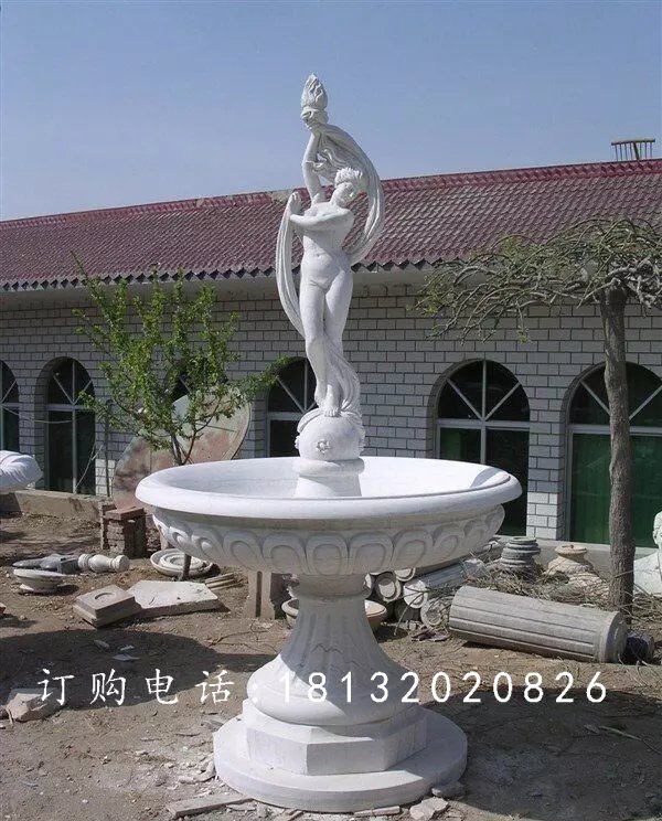 西方人物石噴泉，漢白玉人物石噴泉